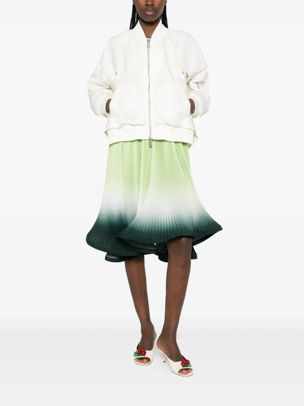 Rowen Rose Midi-rok met kleurverloop Groen