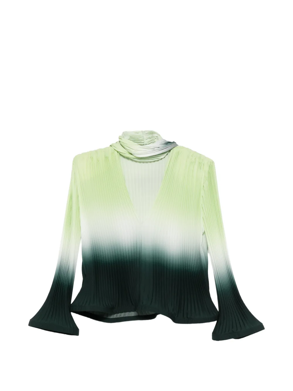 Rowen Rose pleated degradé scarf blouse - Verde