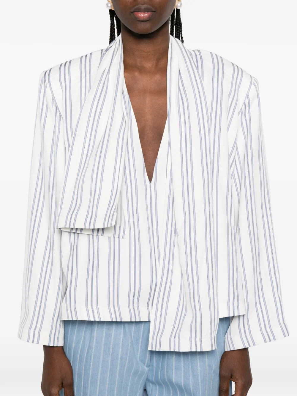 Rowen Rose Blouse met sjaal-detail Wit