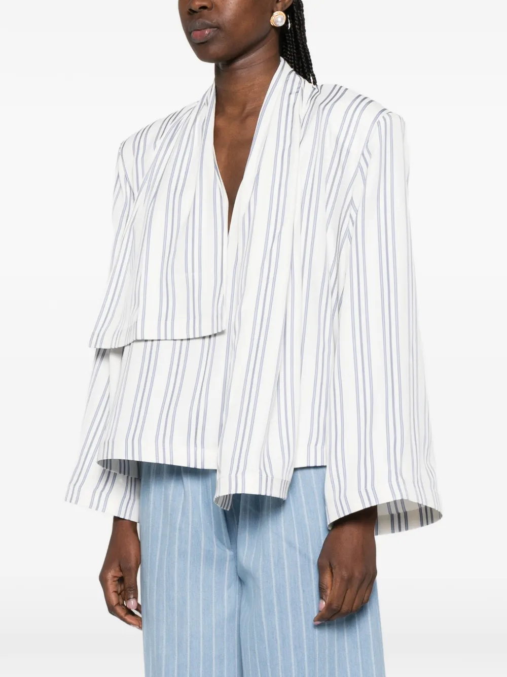 Rowen Rose Blouse met sjaal-detail Wit
