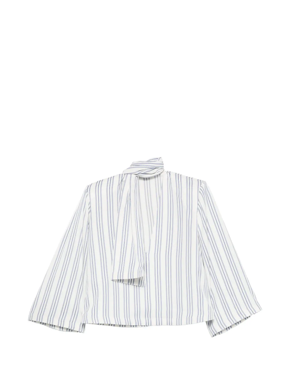 Rowen Rose scarf-detail striped shirt - Bianco
