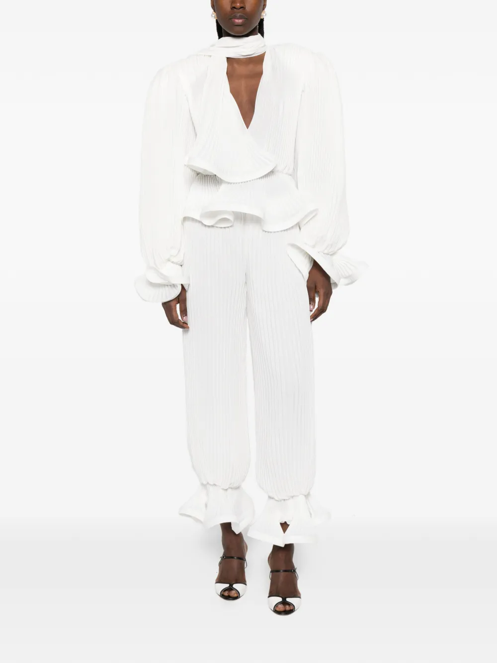  Rowen Rose V-neck Blouse - White 