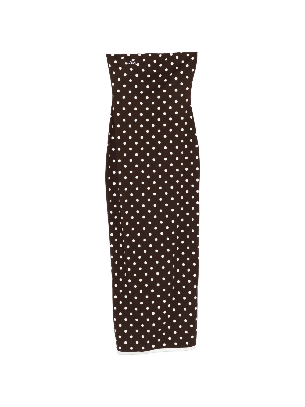 Rowen Rose polka dot strapless midi dress - Marrone