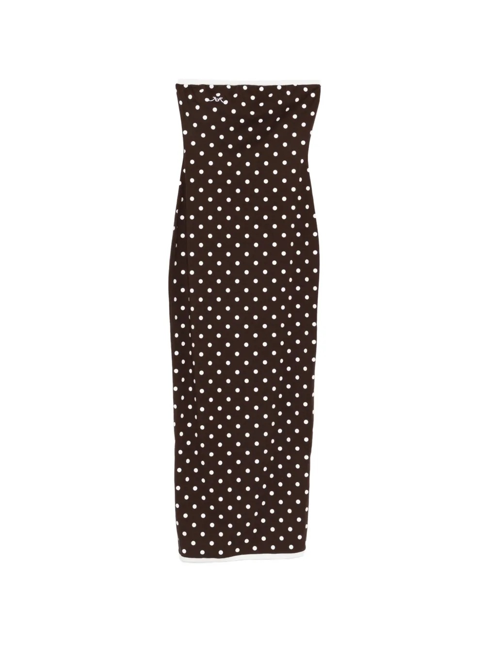 Rowen Rose polka dot strapless midi dress - Marrone