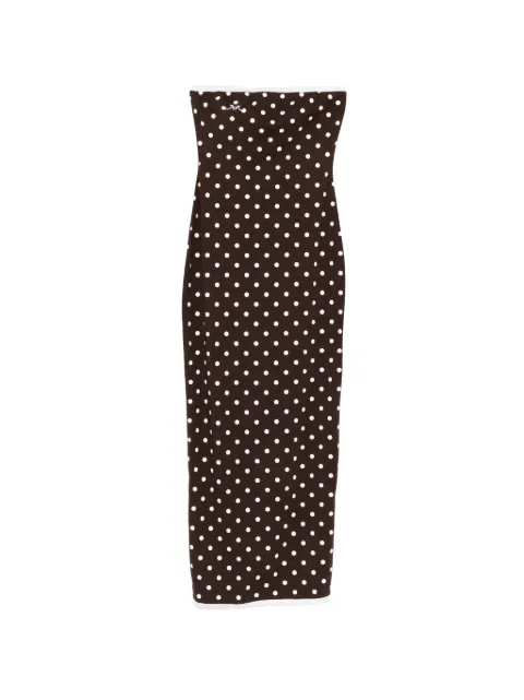 Rowen Rose polka dot strapless midi dress