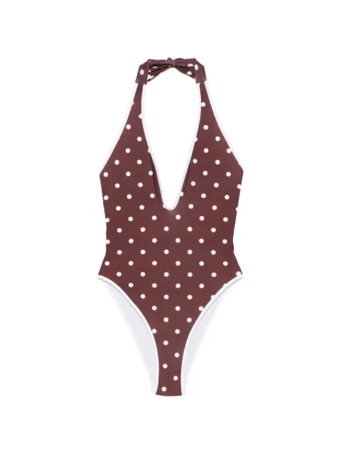 Rowen Rose V-neck polka dot swimsuit