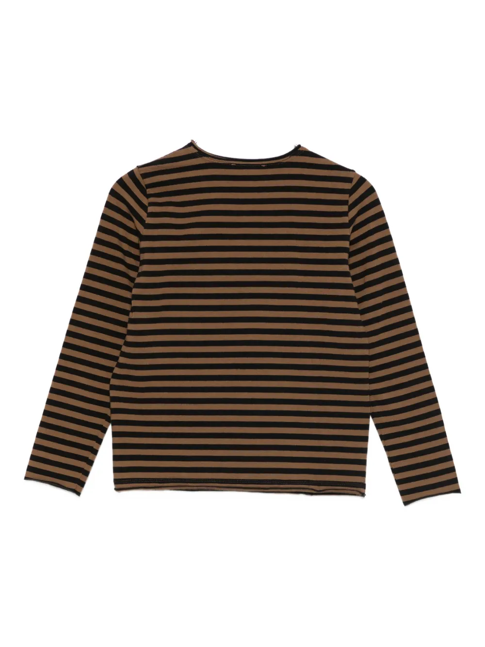 Zhoe & Tobiah Striped Pocket T-shirt In Brown