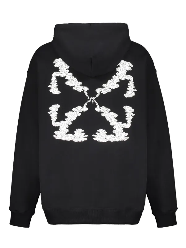 Off-White Arrow Motif Drawstring Hoodie | Black | FARFETCH