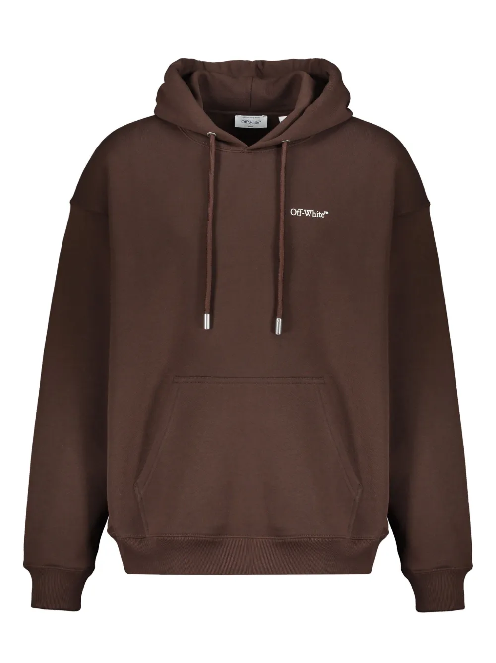 Off-White logo-print hoodie | Brown | Image 1