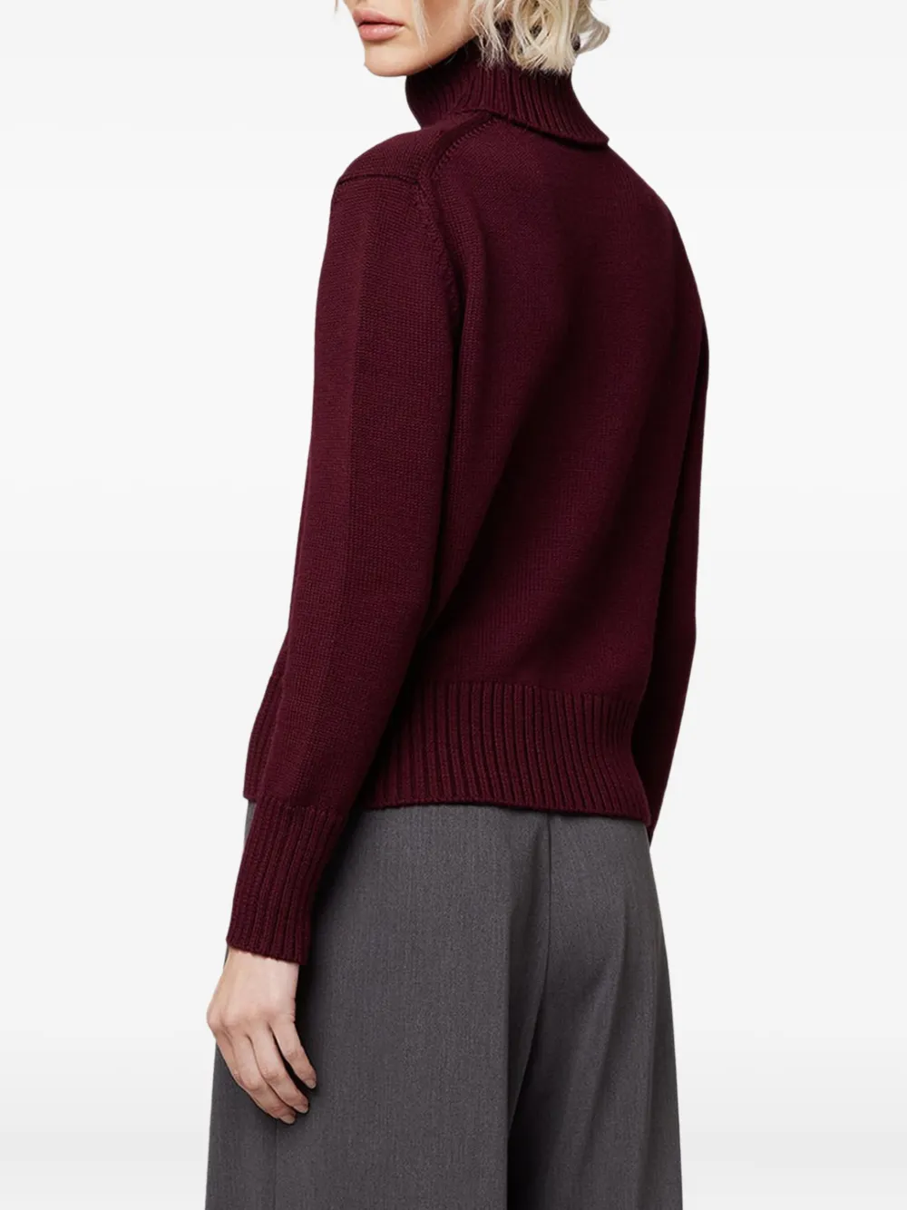 Alpha Studio Turtleneck Long-sleeves Sweater In Red