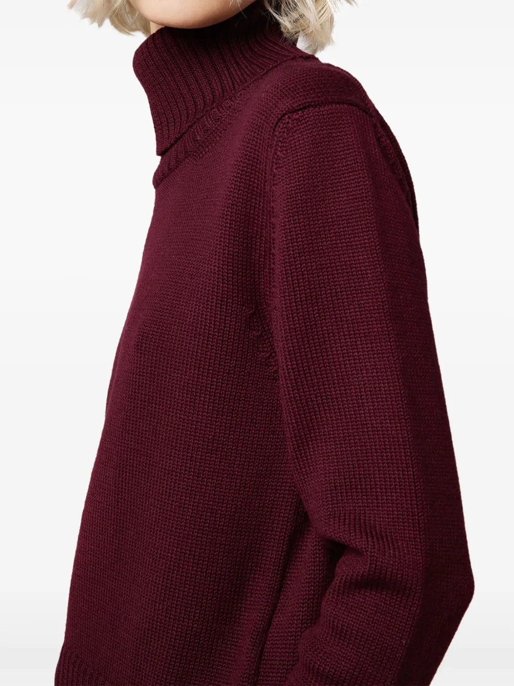 Alpha Studio Turtleneck Long-sleeves Sweater In Red