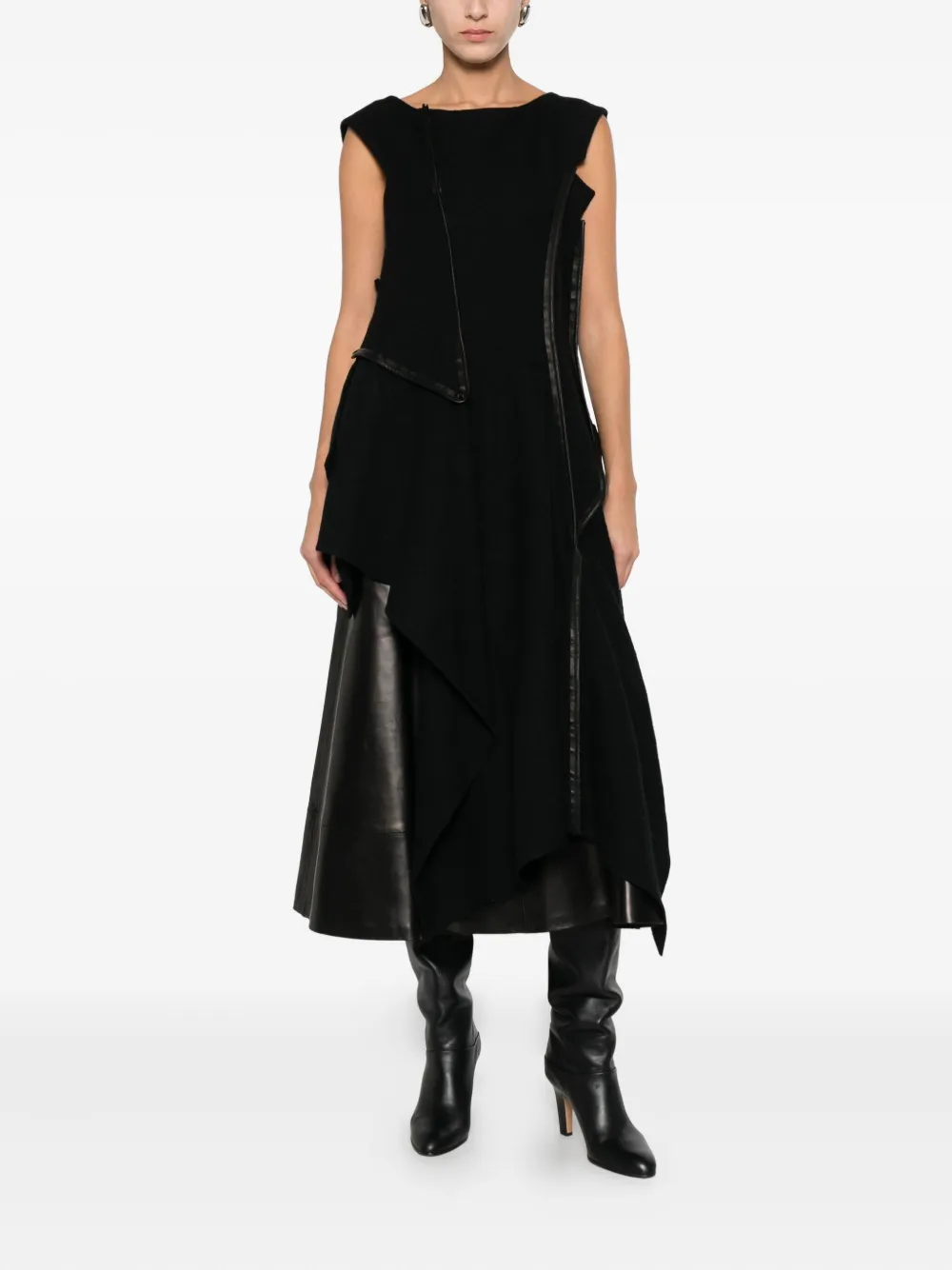 Yohji Yamamoto wool dress - Zwart