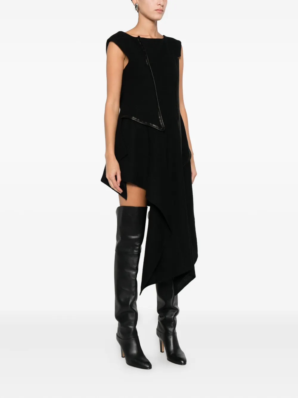 Yohji Yamamoto Abito Leather Piping In Black