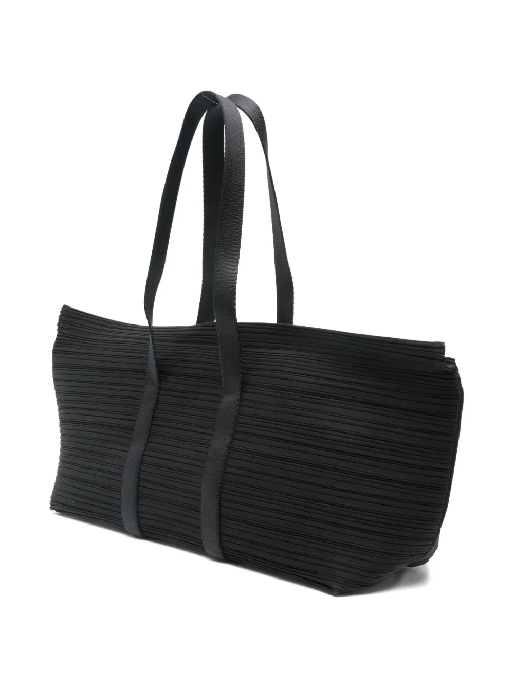 Issey Miyake Pleated Zip Tote Bag In Black
