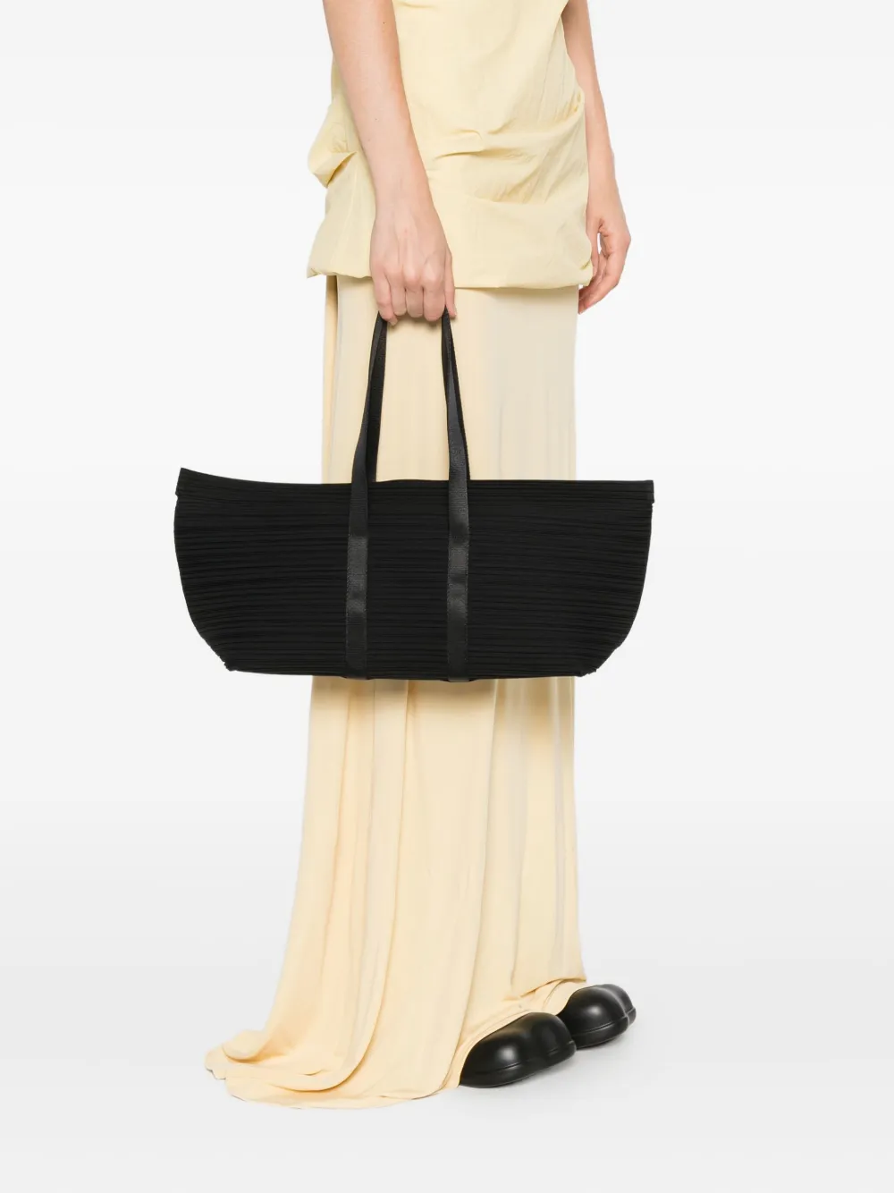 Pleats Please Issey Miyake Geplooide shopper met rits - Zwart