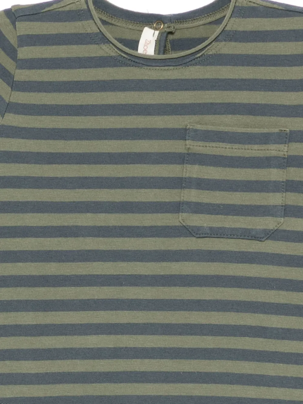 Zhoe & Tobiah Gestreepte top met zak Groen