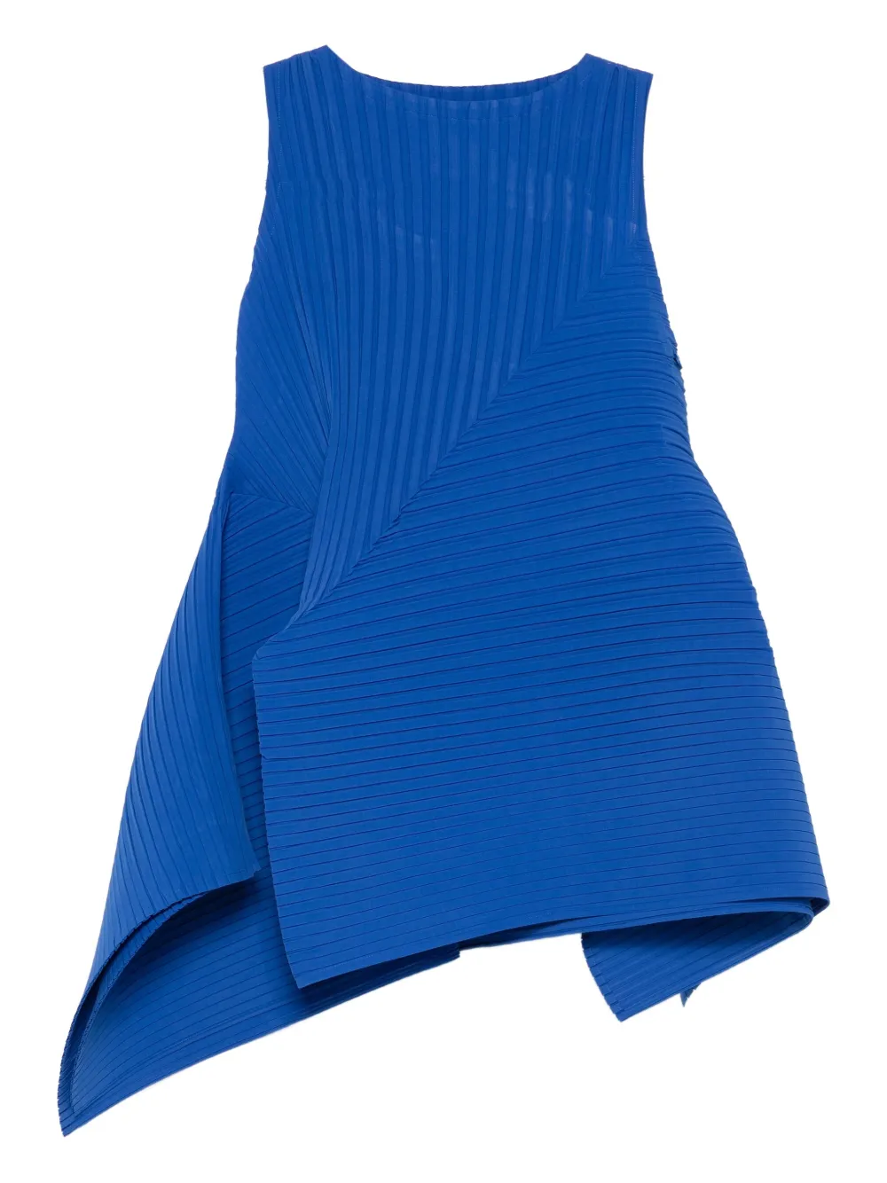 Issey Miyake Fold pleats sleeveless mini dress - ブルー