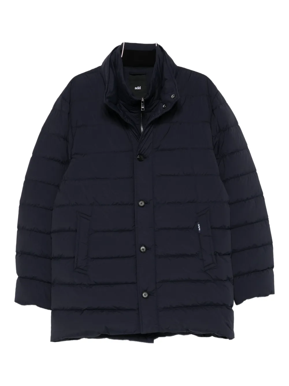 Add button padded coat - Blu