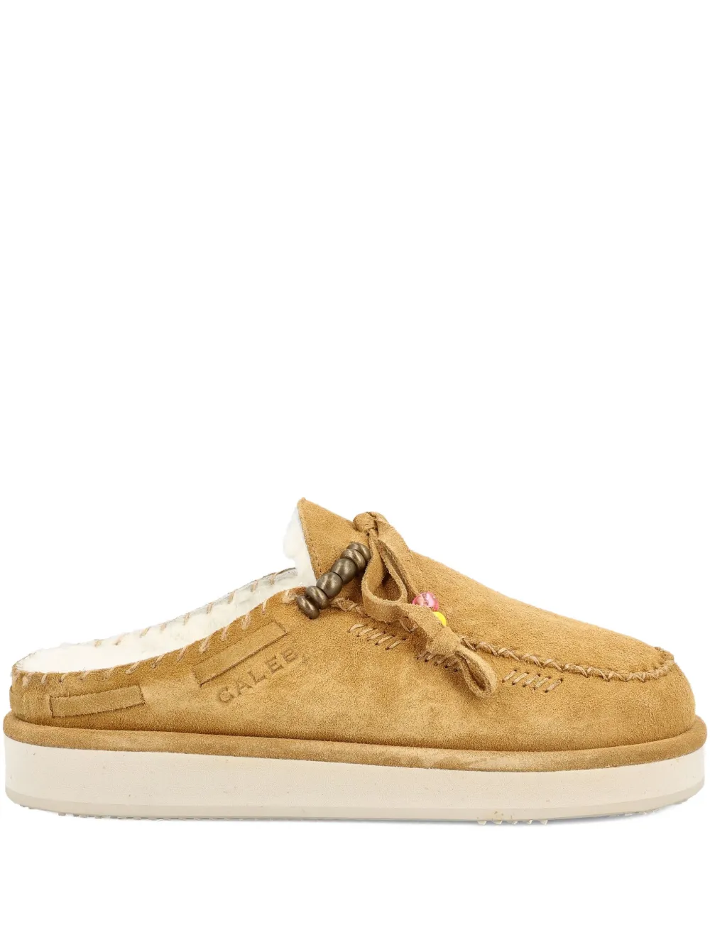 Caleb Paris Embroidery Mules In Brown