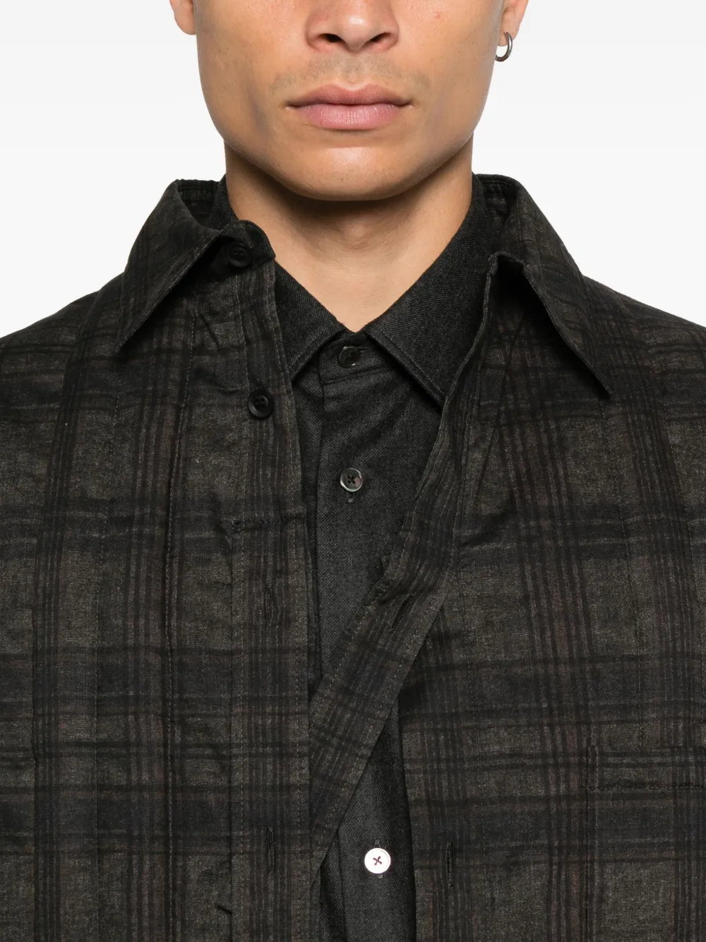 Yohji Yamamoto Plaid-pattern Shirt In Green