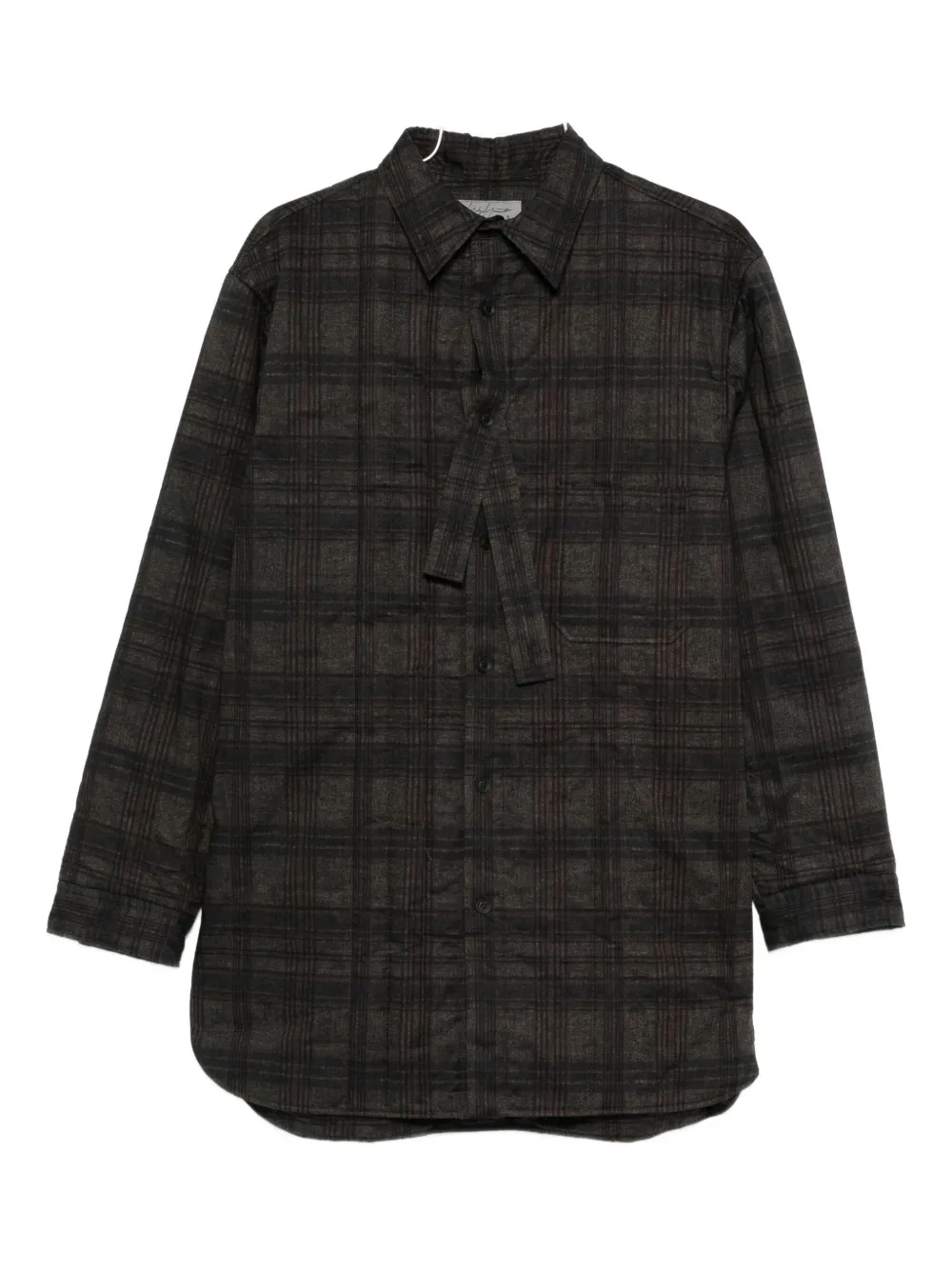Yohji Yamamoto camisa a cuadros | marrón | Image 1
