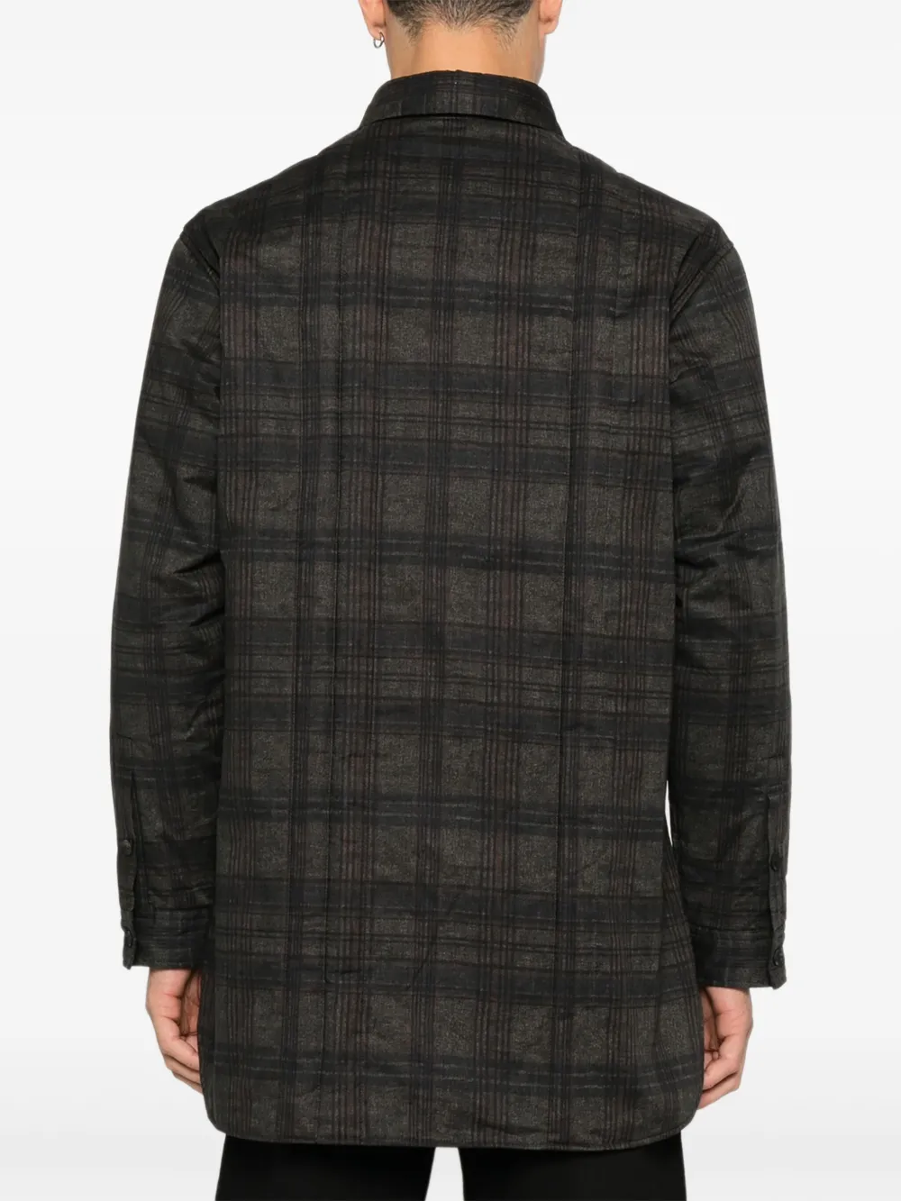 Yohji Yamamoto Geruit overhemd Bruin