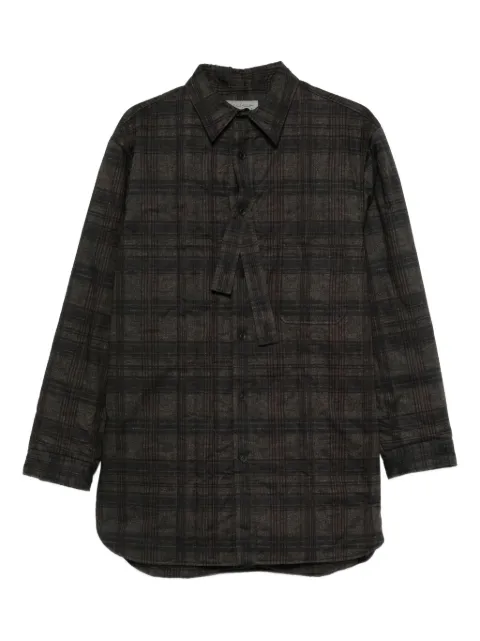 Yohji Yamamoto camisa con motivo de cuadros