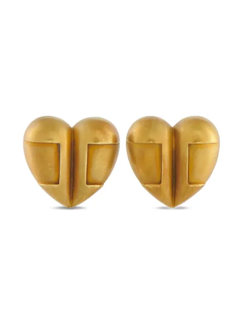 Kieselstein-Cord 18K yellow gold heart-motif clip-on earrings