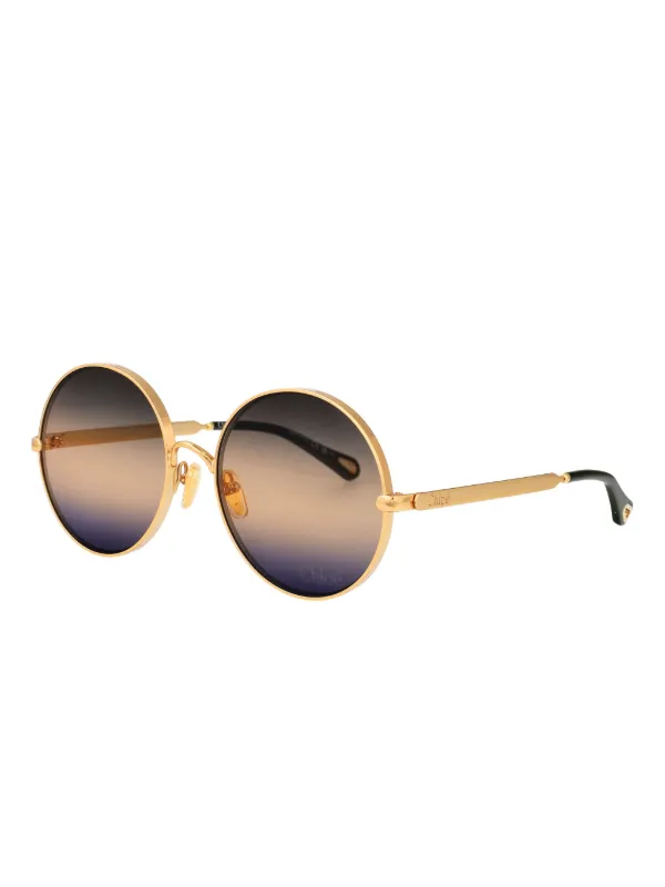 Chloé Eyewear Aly round-frame Sunglasses | Gold | FARFETCH GE display picture 3