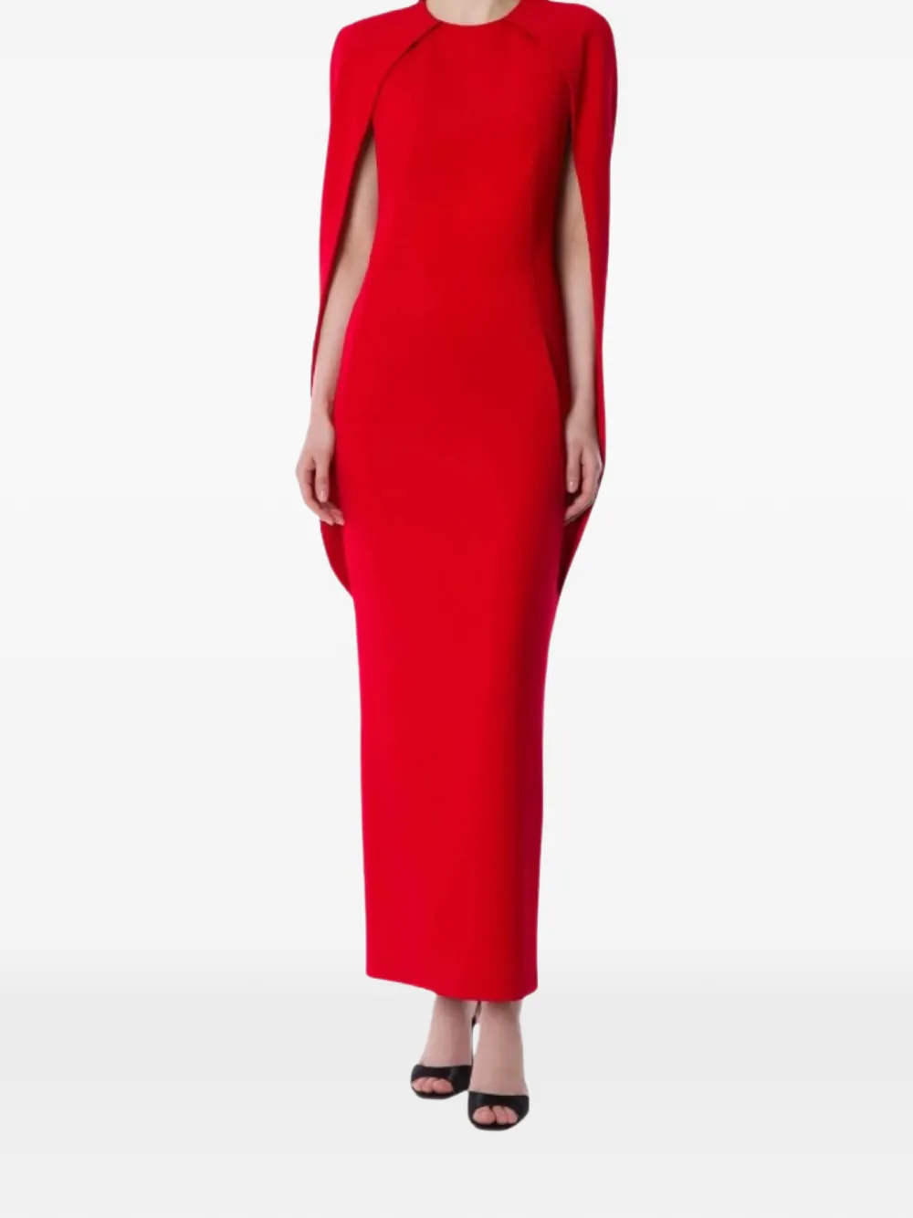 Alberta Ferretti cape maxi dress - Rood