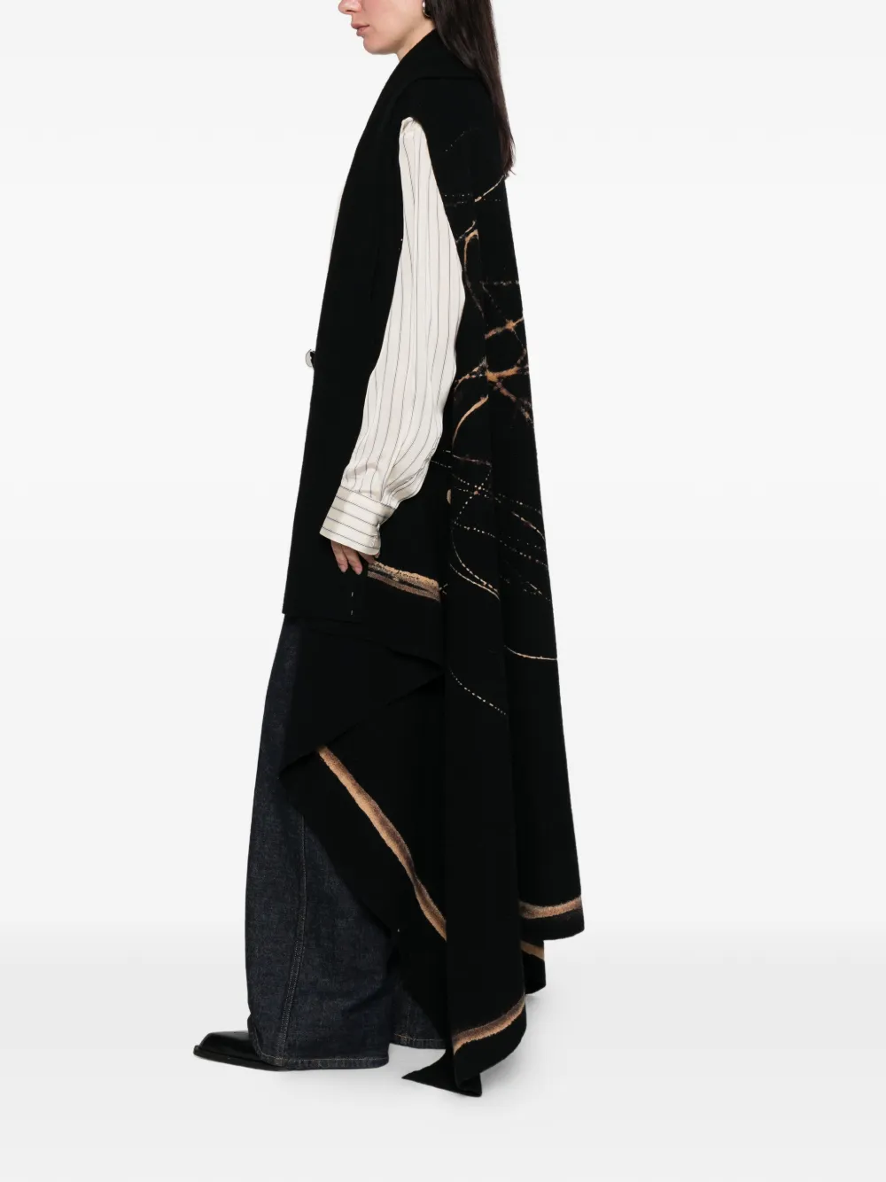 A.N.G.E.L.O. Vintage Cult 2015s cape met open voorkant - Zwart