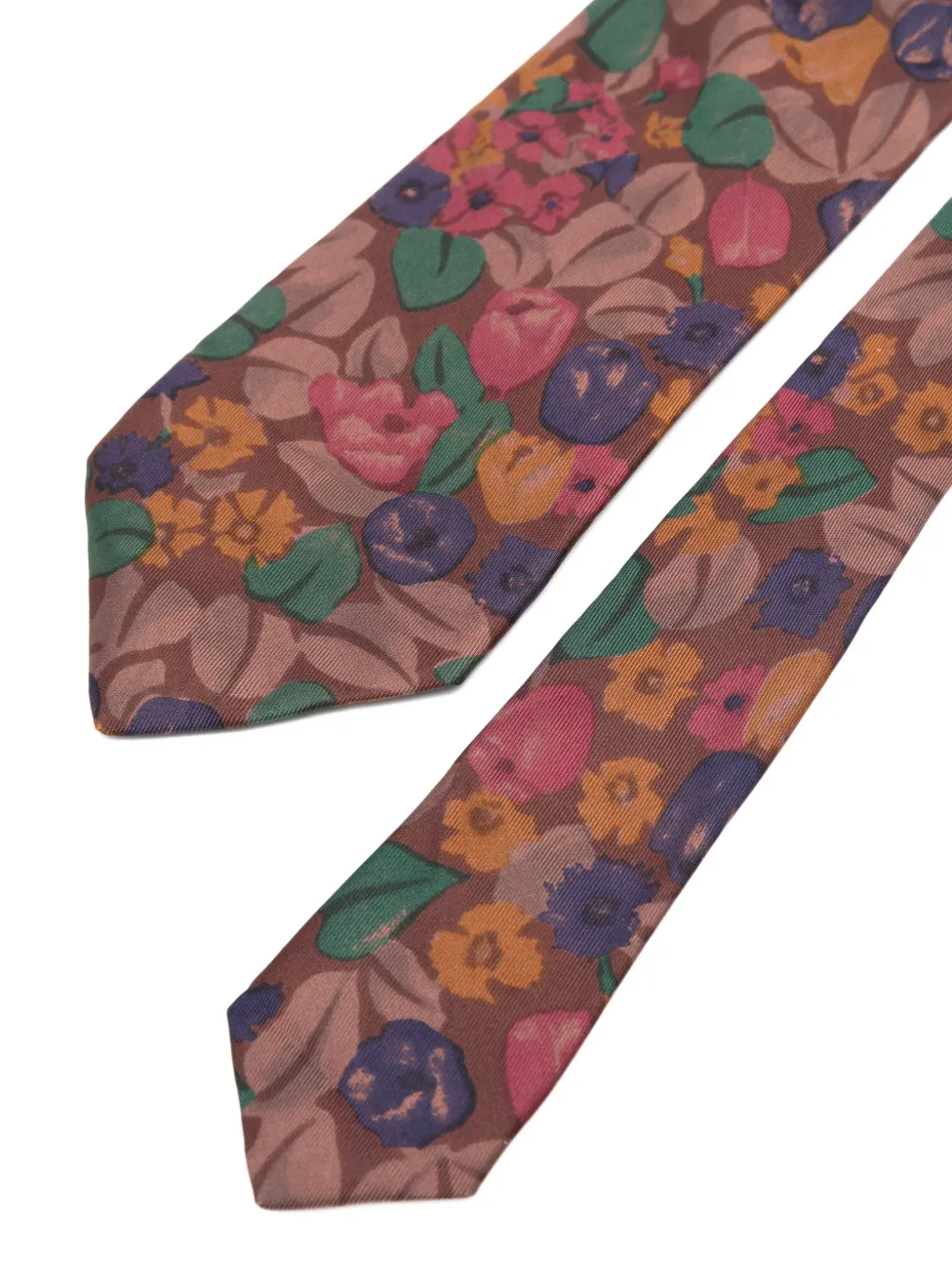 GIORGIO ARMANI Pre-owned 1990s Floral Tie In Brown