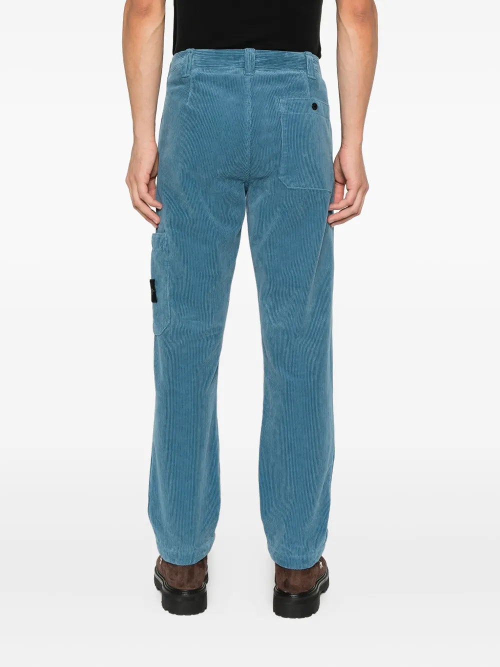 Stone Island Ribfluwelen broek met zak Blauw