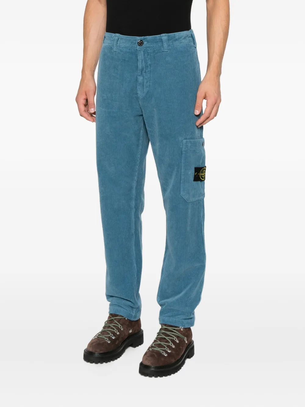 Stone Island Ribfluwelen broek met zak Blauw