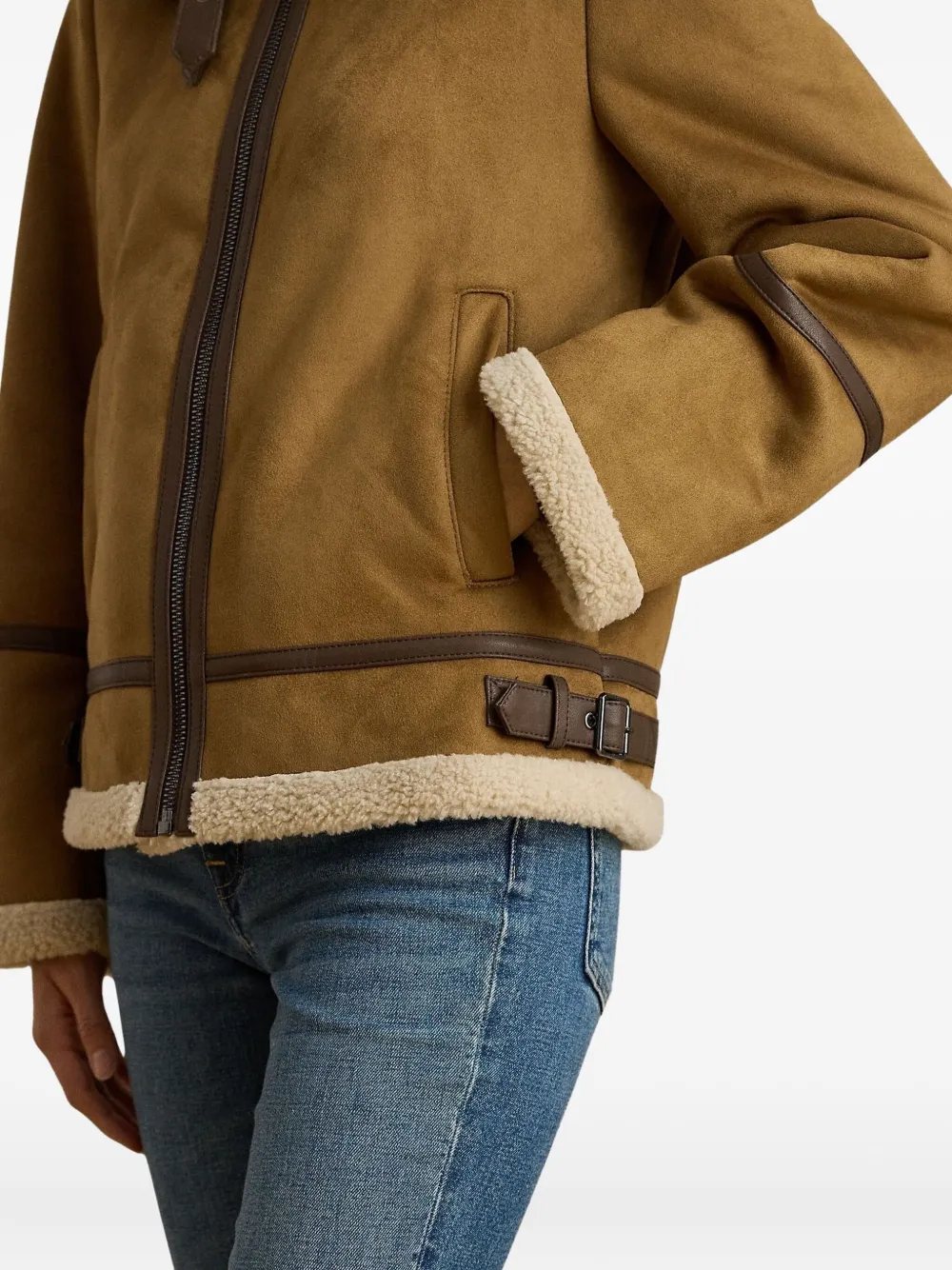 Ralph Lauren Buckle-detailed Jacket In Brown