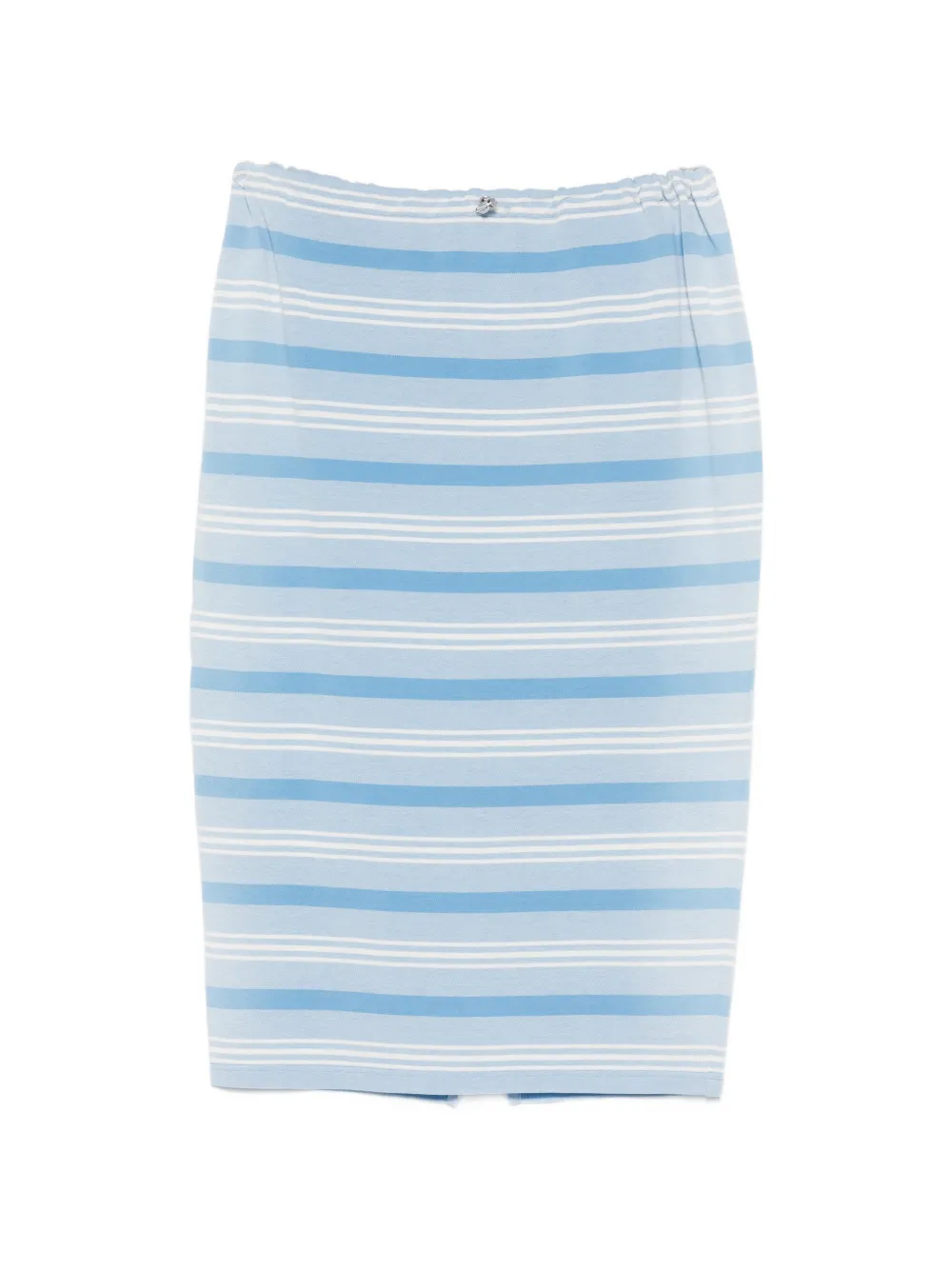 Prada drawstring-waist stripe midi skirt - Blu