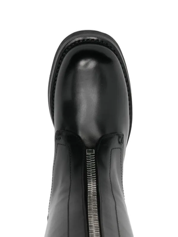 Alexander mcqueen フーディ ドッキング 異素材 Alexander McQueen Countryside Buckle Leather Knee Boots | Black