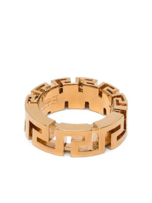 Versace メドゥーサ グレカ リング | ゴールドトーン | FARFETCH JP