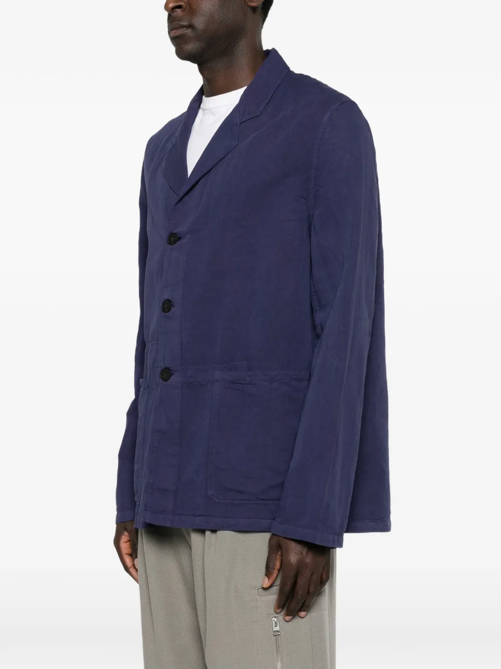  Studio Nicholson Patch-pocket Single-breasted Jacket - Blue 