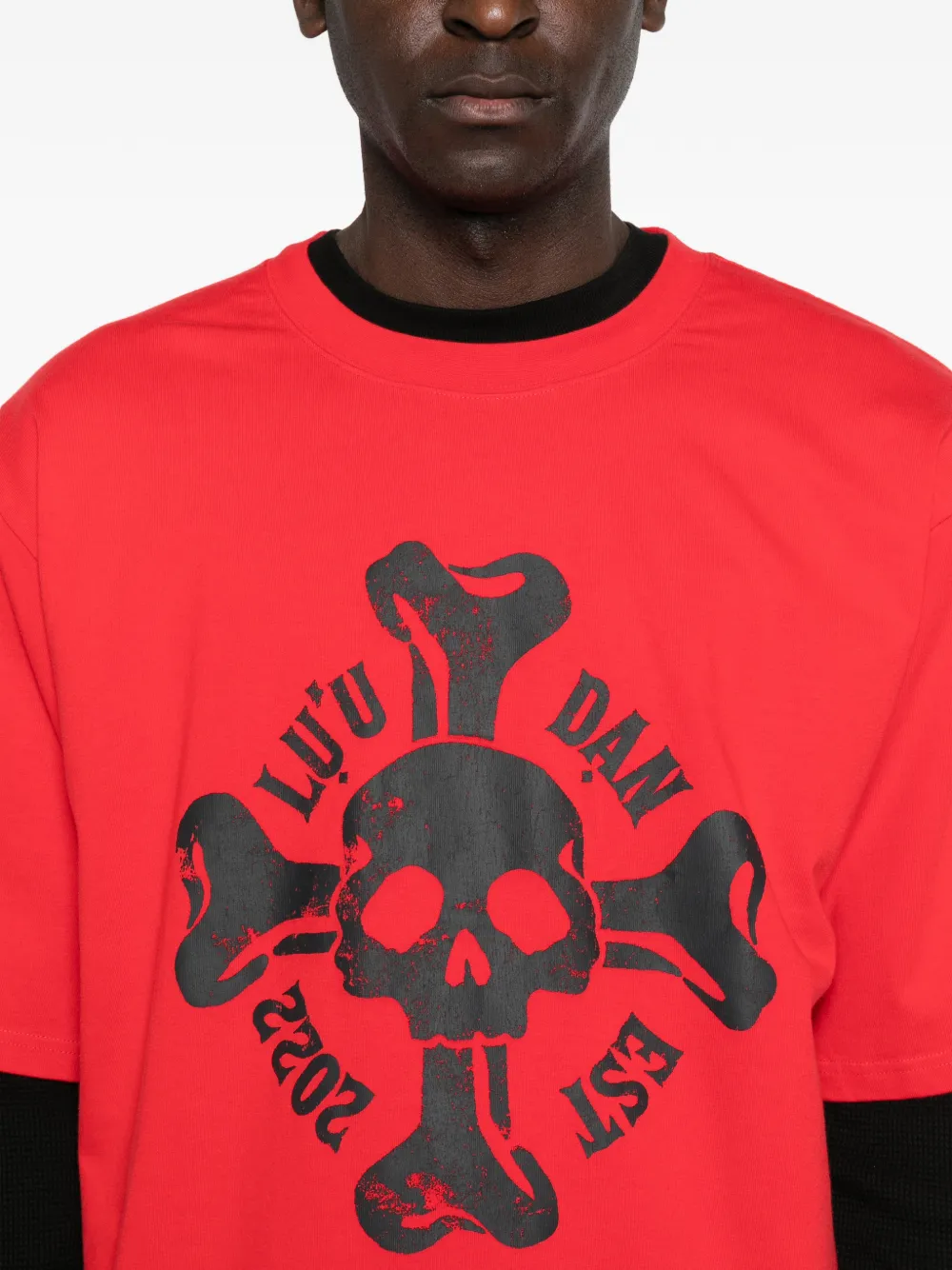 Lựu Đạn Skull-print T-shirt In Red
