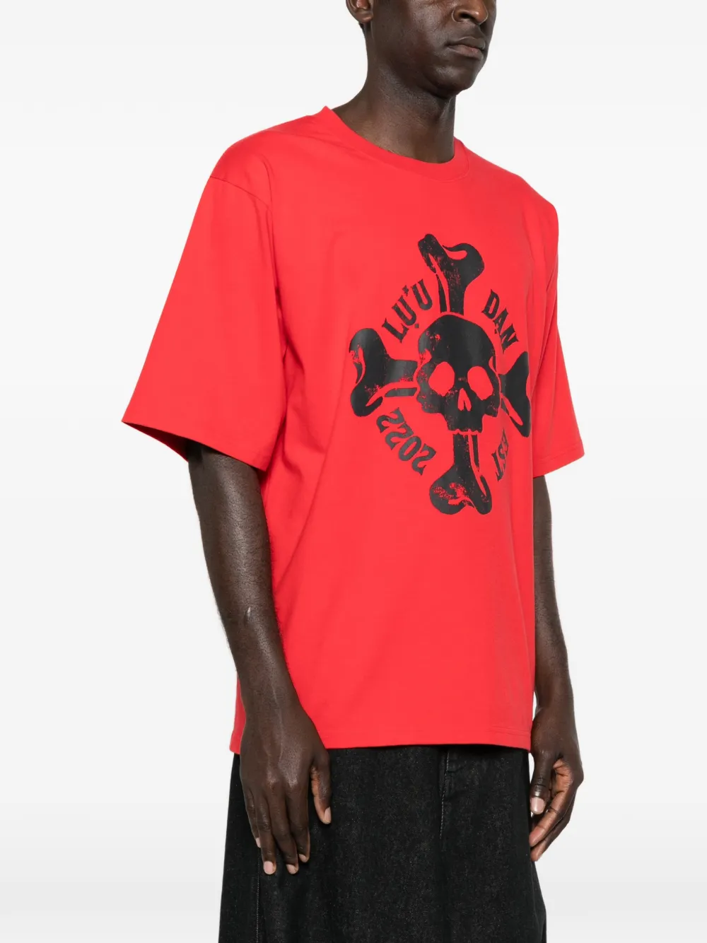 Lựu Đạn Skull-print T-shirt In Red