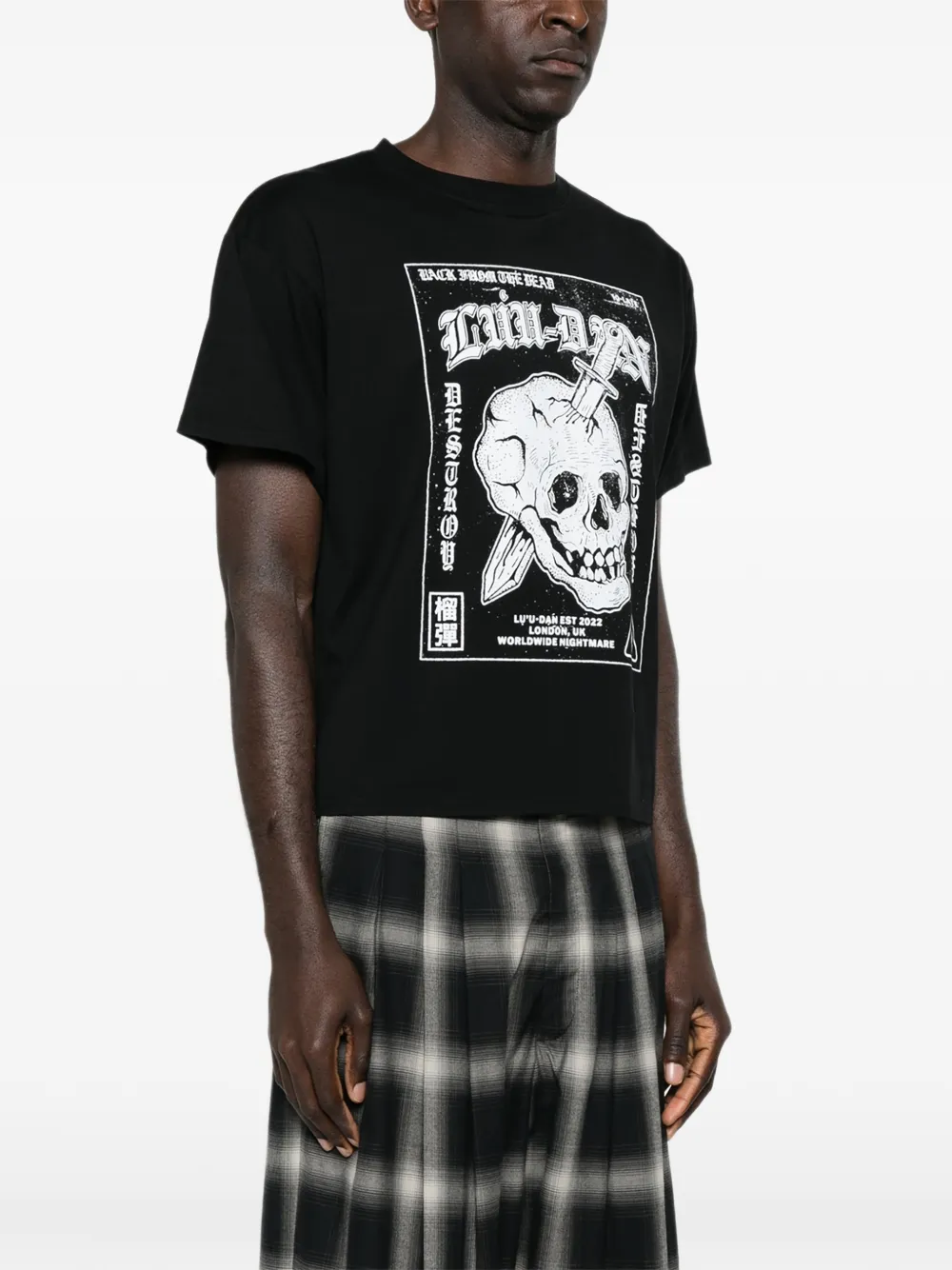  LỰu ĐẠn Skull-print T-shirt - Black 