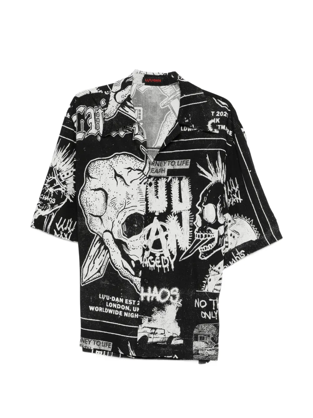 Lựu Đạn Skull-print Shirt In Black