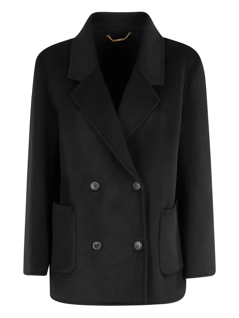 Seventy Double-breasted Wool Coat In Black