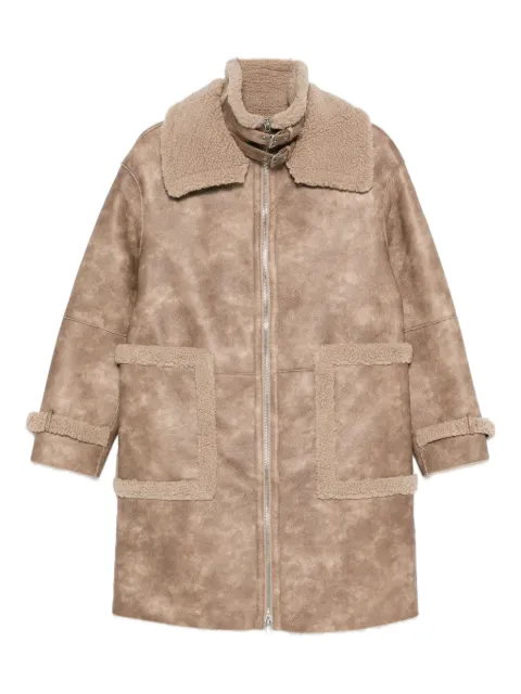 Jakke faux leather zip fastening coat