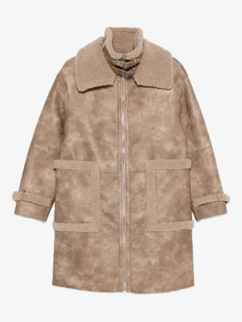 Jakke faux leather zip fastening coat