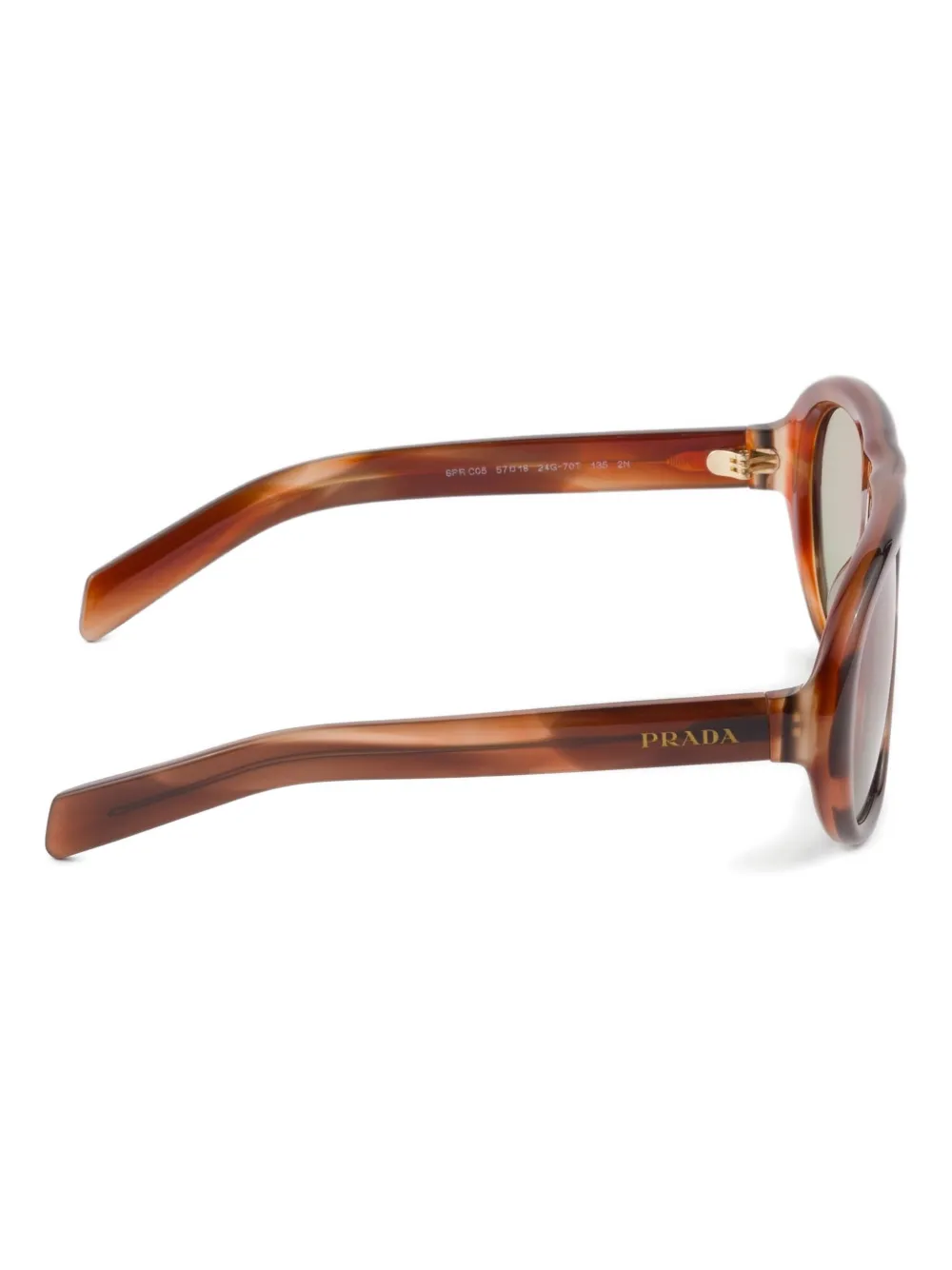 Prada Eyewear Zonnebril met schilpadschild design Bruin