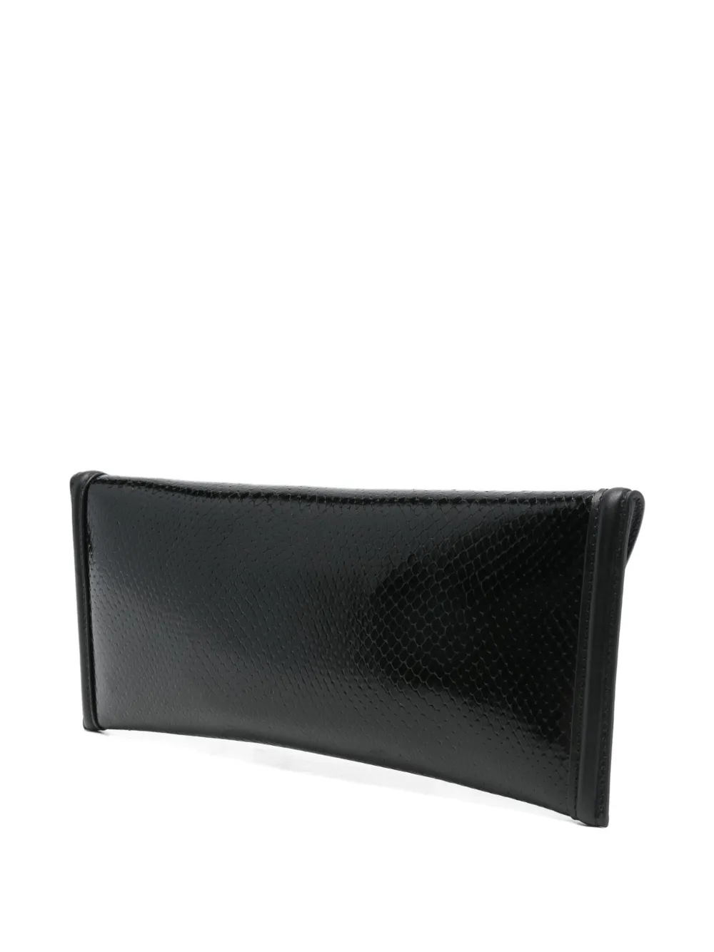 DSQUARED2 Leren clutch met metallic afwerking Zwart