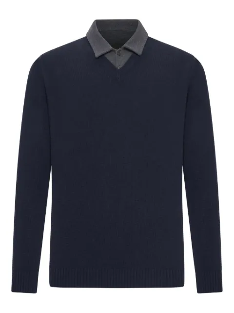 Roberto Collina contrast-collar cotton-piquet polo shirt