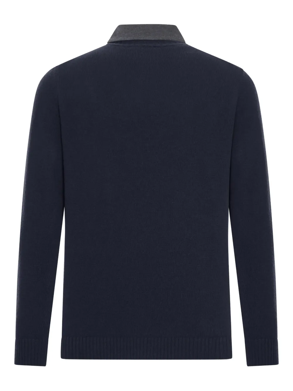 Roberto Collina contrast-collar cotton-piquet polo shirt - Blauw